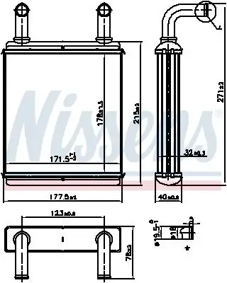 Wärmetauscher, Innenraumheizung NISSENS 707225 Bild Wärmetauscher, Innenraumheizung NISSENS 707225