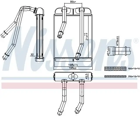 Wärmetauscher, Innenraumheizung NISSENS 707227 Bild Wärmetauscher, Innenraumheizung NISSENS 707227