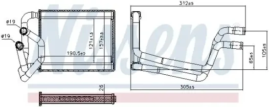 Wärmetauscher, Innenraumheizung NISSENS 707245 Bild Wärmetauscher, Innenraumheizung NISSENS 707245