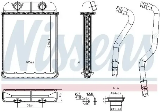 Wärmetauscher, Innenraumheizung vorne NISSENS 707257 Bild Wärmetauscher, Innenraumheizung vorne NISSENS 707257