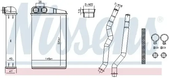 Wärmetauscher, Innenraumheizung NISSENS 707270 Bild Wärmetauscher, Innenraumheizung NISSENS 707270