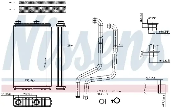 Wärmetauscher, Innenraumheizung NISSENS 707274 Bild Wärmetauscher, Innenraumheizung NISSENS 707274