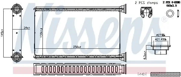 Wärmetauscher, Innenraumheizung NISSENS 707277