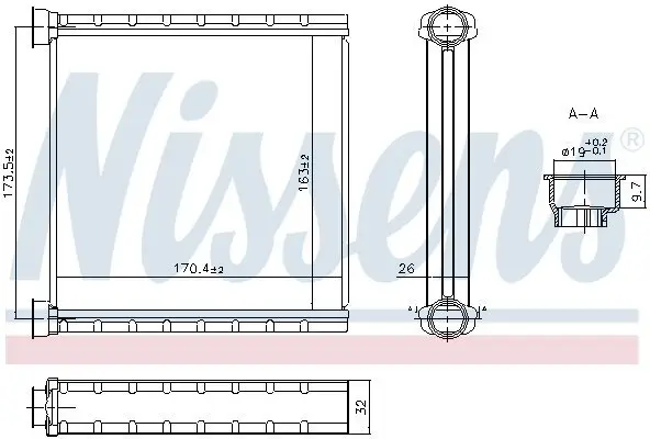 Wärmetauscher, Innenraumheizung NISSENS 707278