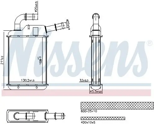 Wärmetauscher, Innenraumheizung NISSENS 707279