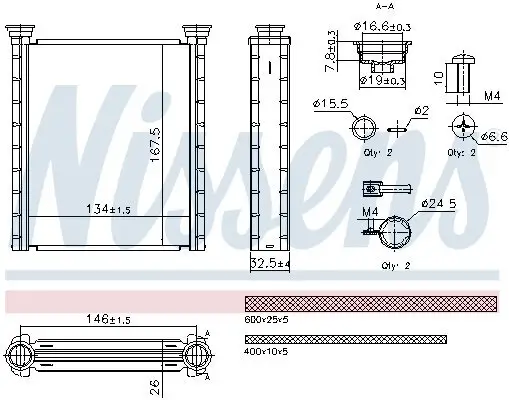 Wärmetauscher, Innenraumheizung NISSENS 707280