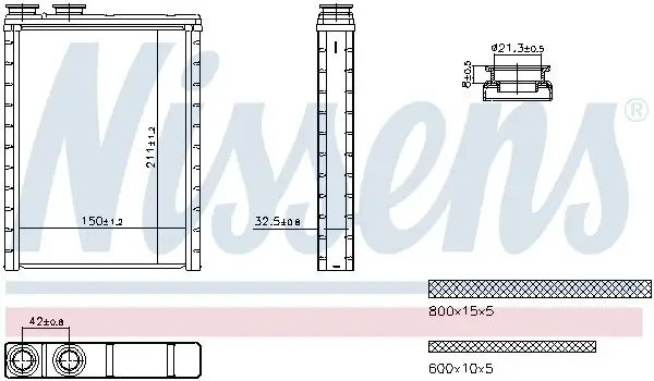 Wärmetauscher, Innenraumheizung NISSENS 707286