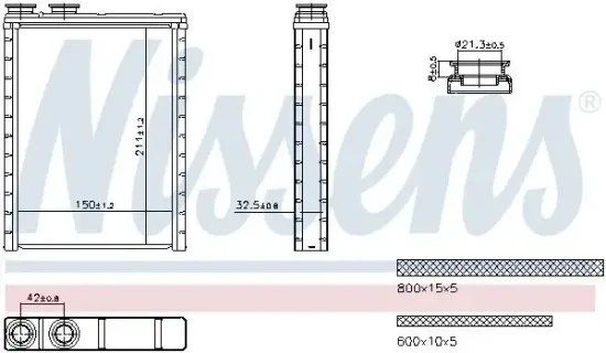 Wärmetauscher, Innenraumheizung NISSENS 707286 Bild Wärmetauscher, Innenraumheizung NISSENS 707286