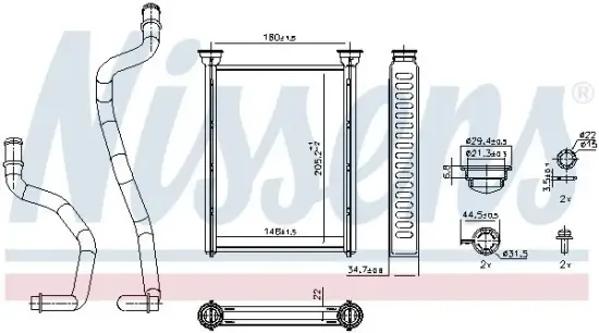 Wärmetauscher, Innenraumheizung NISSENS 707290 Bild Wärmetauscher, Innenraumheizung NISSENS 707290