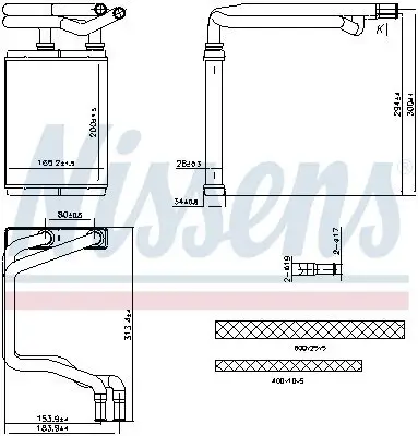 Wärmetauscher, Innenraumheizung NISSENS 707291 Bild Wärmetauscher, Innenraumheizung NISSENS 707291