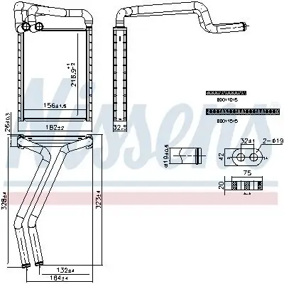 Wärmetauscher, Innenraumheizung NISSENS 707297 Bild Wärmetauscher, Innenraumheizung NISSENS 707297