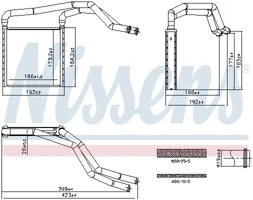 Wärmetauscher, Innenraumheizung NISSENS 707298 Bild Wärmetauscher, Innenraumheizung NISSENS 707298