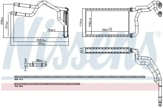 Wärmetauscher, Innenraumheizung NISSENS 707300 Bild Wärmetauscher, Innenraumheizung NISSENS 707300