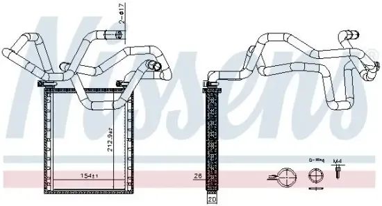 Wärmetauscher, Innenraumheizung NISSENS 707305 Bild Wärmetauscher, Innenraumheizung NISSENS 707305