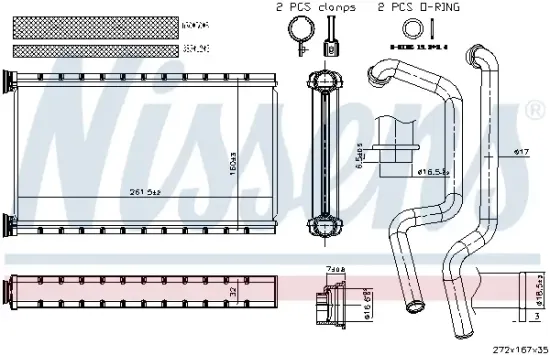 Wärmetauscher, Innenraumheizung NISSENS 707312 Bild Wärmetauscher, Innenraumheizung NISSENS 707312