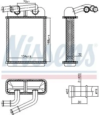 Wärmetauscher, Innenraumheizung NISSENS 707313 Bild Wärmetauscher, Innenraumheizung NISSENS 707313