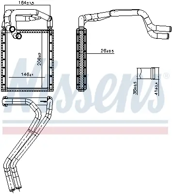 Wärmetauscher, Innenraumheizung NISSENS 707347 Bild Wärmetauscher, Innenraumheizung NISSENS 707347