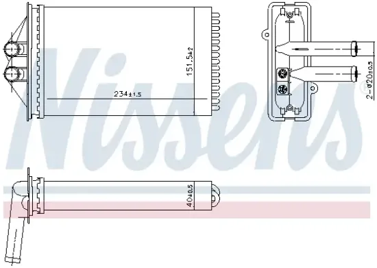 Wärmetauscher, Innenraumheizung NISSENS 707350 Bild Wärmetauscher, Innenraumheizung NISSENS 707350