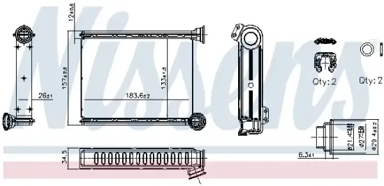 Wärmetauscher, Innenraumheizung NISSENS 707365 Bild Wärmetauscher, Innenraumheizung NISSENS 707365