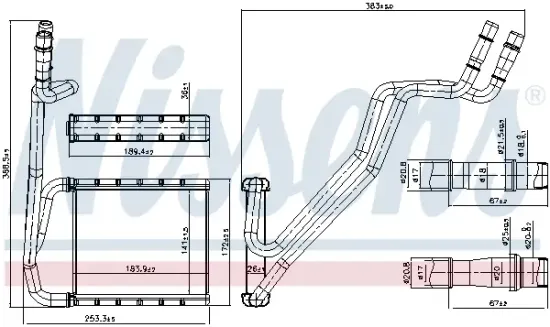 Wärmetauscher, Innenraumheizung NISSENS 71811 Bild Wärmetauscher, Innenraumheizung NISSENS 71811