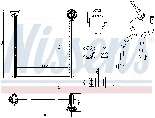 Wärmetauscher, Innenraumheizung NISSENS 707388 Bild Wärmetauscher, Innenraumheizung NISSENS 707388
