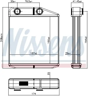 Wärmetauscher, Innenraumheizung NISSENS 707393 Bild Wärmetauscher, Innenraumheizung NISSENS 707393