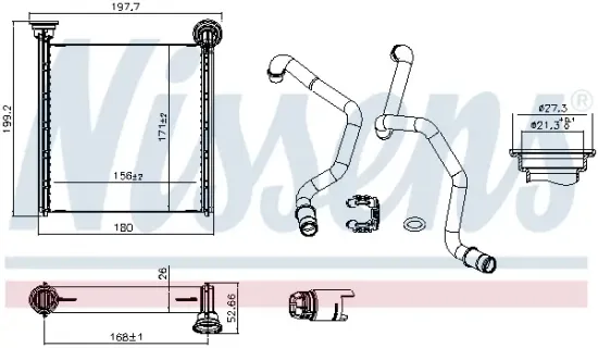 Wärmetauscher, Innenraumheizung NISSENS 707401 Bild Wärmetauscher, Innenraumheizung NISSENS 707401