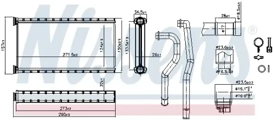 Wärmetauscher, Innenraumheizung NISSENS 707403 Bild Wärmetauscher, Innenraumheizung NISSENS 707403
