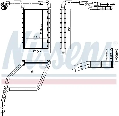 Wärmetauscher, Innenraumheizung NISSENS 707409 Bild Wärmetauscher, Innenraumheizung NISSENS 707409