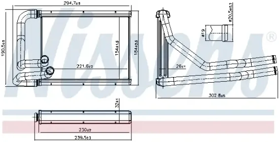Wärmetauscher, Innenraumheizung NISSENS 707410 Bild Wärmetauscher, Innenraumheizung NISSENS 707410