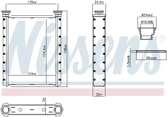 Wärmetauscher, Innenraumheizung NISSENS 707414 Bild Wärmetauscher, Innenraumheizung NISSENS 707414