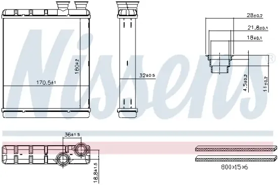 Wärmetauscher, Innenraumheizung NISSENS 707416 Bild Wärmetauscher, Innenraumheizung NISSENS 707416