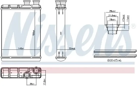 Wärmetauscher, Innenraumheizung NISSENS 707418 Bild Wärmetauscher, Innenraumheizung NISSENS 707418
