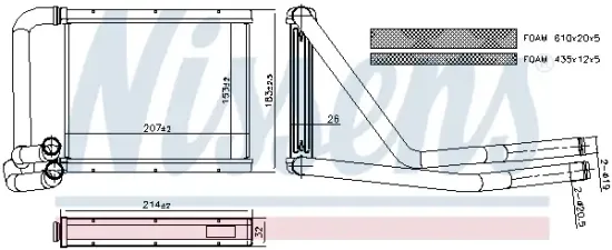 Wärmetauscher, Innenraumheizung NISSENS 707419 Bild Wärmetauscher, Innenraumheizung NISSENS 707419