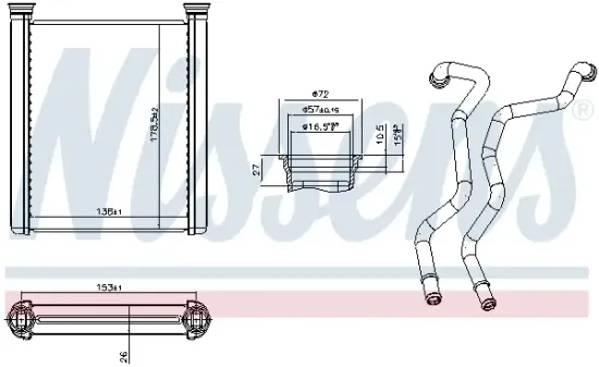 Wärmetauscher, Innenraumheizung NISSENS 707421 Bild Wärmetauscher, Innenraumheizung NISSENS 707421