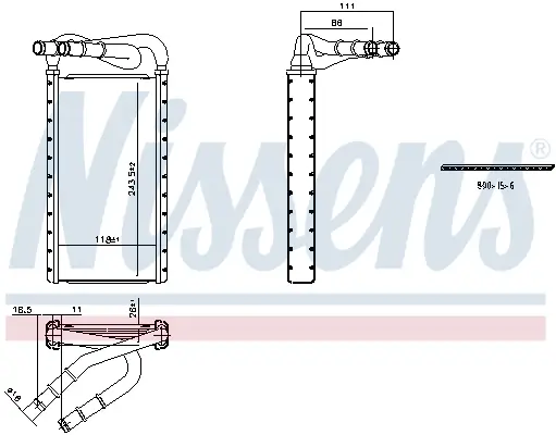 Wärmetauscher, Innenraumheizung NISSENS 707425 Bild Wärmetauscher, Innenraumheizung NISSENS 707425