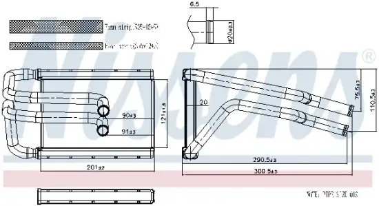 Wärmetauscher, Innenraumheizung NISSENS 707426 Bild Wärmetauscher, Innenraumheizung NISSENS 707426