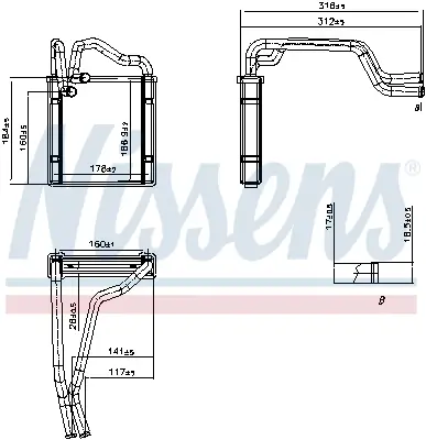 Wärmetauscher, Innenraumheizung NISSENS 707494 Bild Wärmetauscher, Innenraumheizung NISSENS 707494
