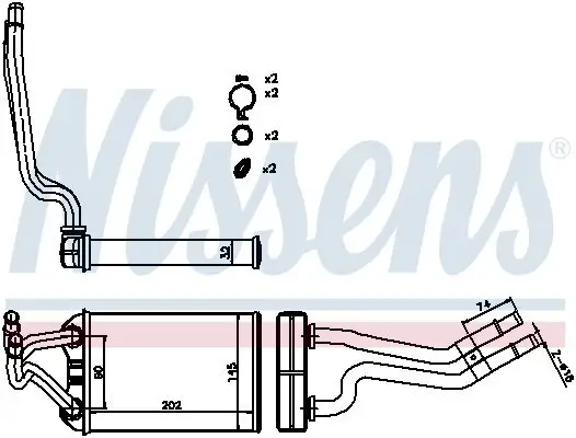 Wärmetauscher, Innenraumheizung NISSENS 70980 Bild Wärmetauscher, Innenraumheizung NISSENS 70980