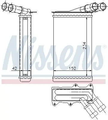 Wärmetauscher, Innenraumheizung NISSENS 71156 Bild Wärmetauscher, Innenraumheizung NISSENS 71156