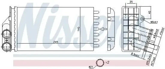 Wärmetauscher, Innenraumheizung NISSENS 71157 Bild Wärmetauscher, Innenraumheizung NISSENS 71157