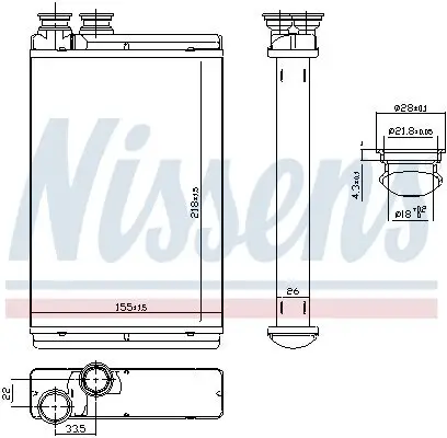 Wärmetauscher, Innenraumheizung NISSENS 71158 Bild Wärmetauscher, Innenraumheizung NISSENS 71158