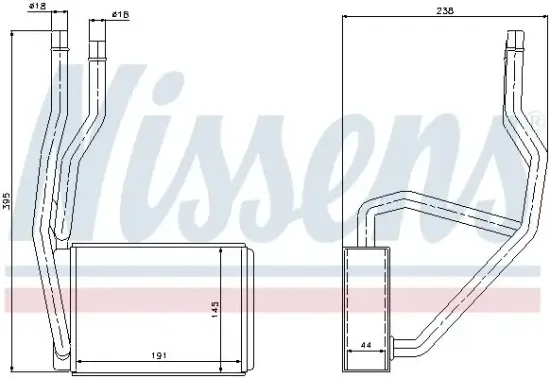 Wärmetauscher, Innenraumheizung NISSENS 71765 Bild Wärmetauscher, Innenraumheizung NISSENS 71765