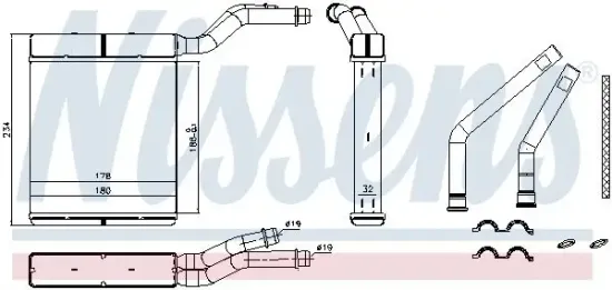 Wärmetauscher, Innenraumheizung NISSENS 71770 Bild Wärmetauscher, Innenraumheizung NISSENS 71770