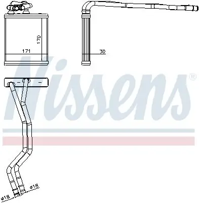 Wärmetauscher, Innenraumheizung NISSENS 71771 Bild Wärmetauscher, Innenraumheizung NISSENS 71771