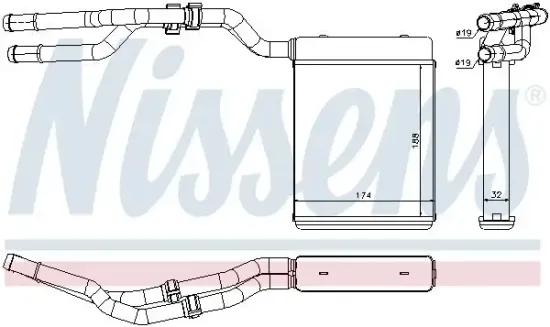 Wärmetauscher, Innenraumheizung NISSENS 71774 Bild Wärmetauscher, Innenraumheizung NISSENS 71774