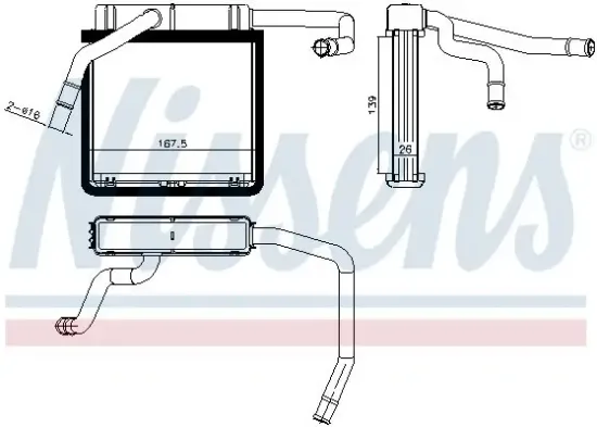 Wärmetauscher, Innenraumheizung NISSENS 71775 Bild Wärmetauscher, Innenraumheizung NISSENS 71775