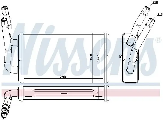 Wärmetauscher, Innenraumheizung NISSENS 71778 Bild Wärmetauscher, Innenraumheizung NISSENS 71778