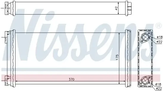 Wärmetauscher, Innenraumheizung NISSENS 73345 Bild Wärmetauscher, Innenraumheizung NISSENS 73345