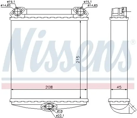 Wärmetauscher, Innenraumheizung NISSENS 72001 Bild Wärmetauscher, Innenraumheizung NISSENS 72001